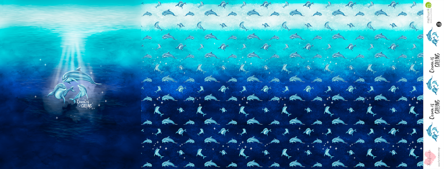 Bio-Jersey "Ocean is calling" Verlauf blau-türkis (
