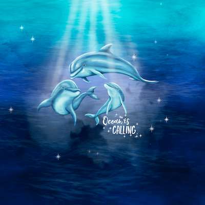 Bio-Jersey "Ocean is calling" Verlauf blau-türkis (