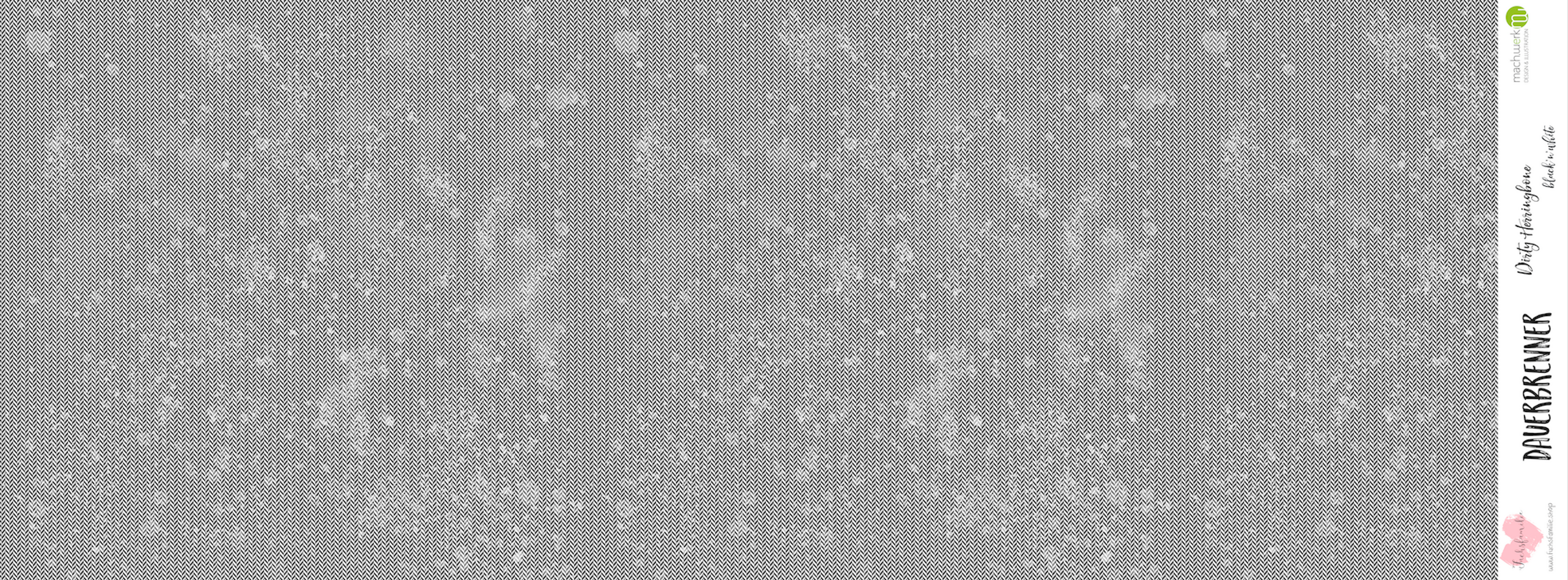 0,5m Bio-Sommersweat Fischgrät Dirty Herringbone blacknwhite