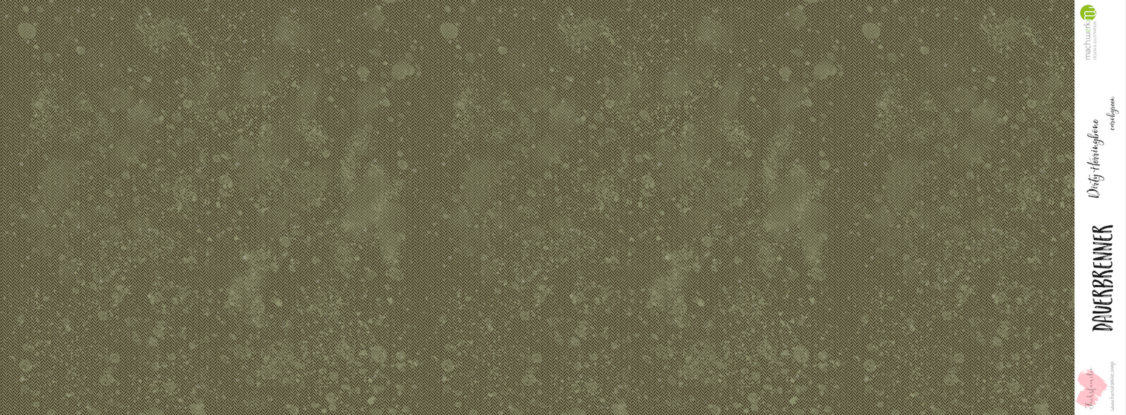 0,5m Bio-Sommersweat Fischgrät Dirty Herringbone carobgreen