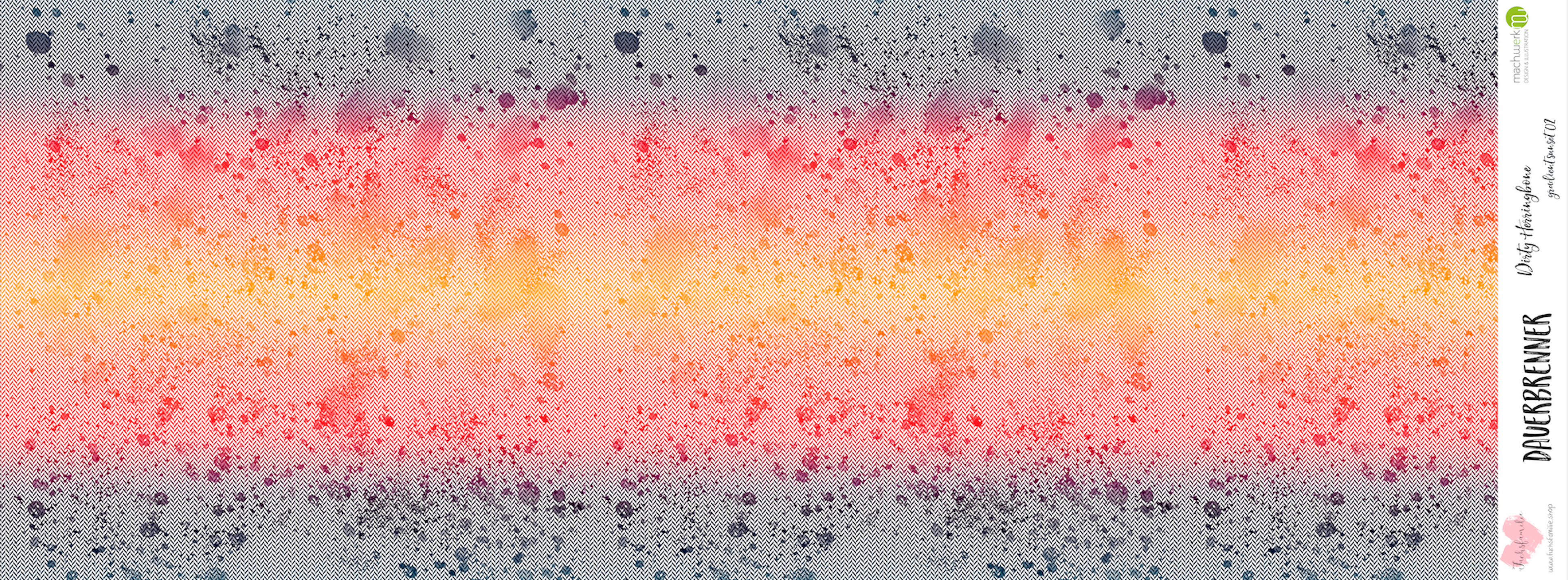 0,5m Bio-Sommersweat Fischgrät Dirty Herringbone gradient sunset 02