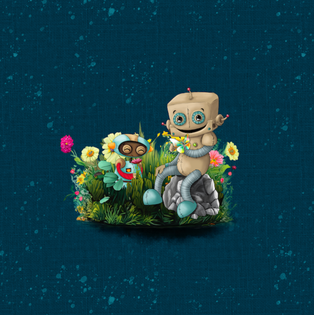 Bio-Sommersweat Spring Robo blau – Rapport ca. 65cm (+/- 5cm)