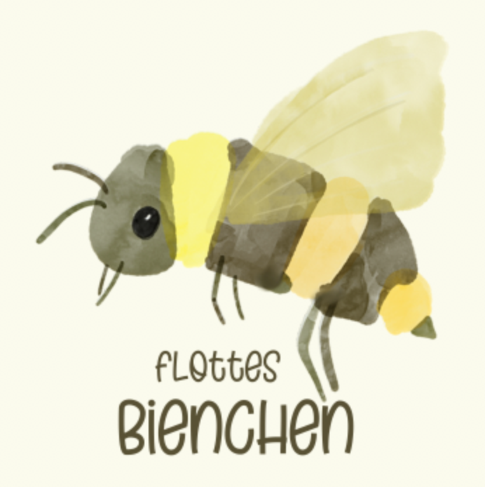 Bio-Jersey Flottes Bienchen cream – Rapport ca. 60cm (+/- 5cm)