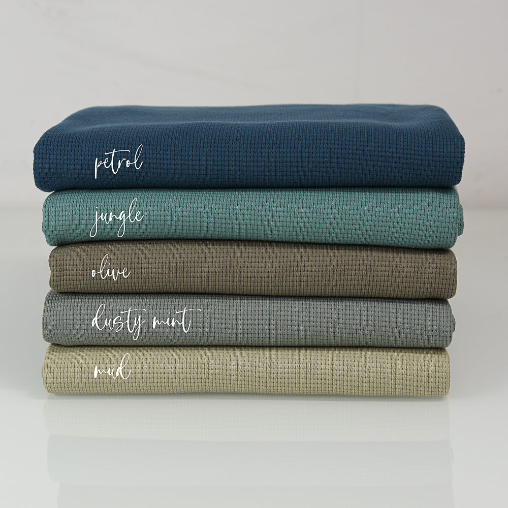 0,5m Ökotex 100 - Waffel-Jersey olive