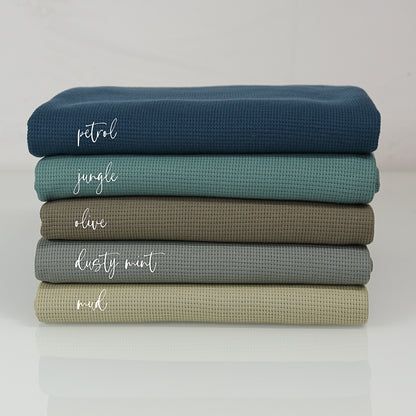 0,5m Ökotex 100 - Waffel-Jersey olive