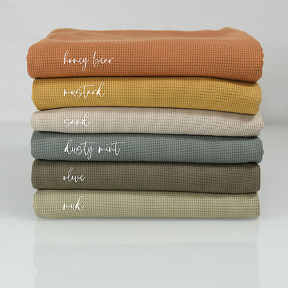 0,5m Ökotex 100 - Waffel-Jersey mustard