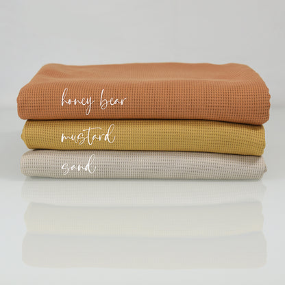 0,5m Ökotex 100 - Waffel-Jersey mustard