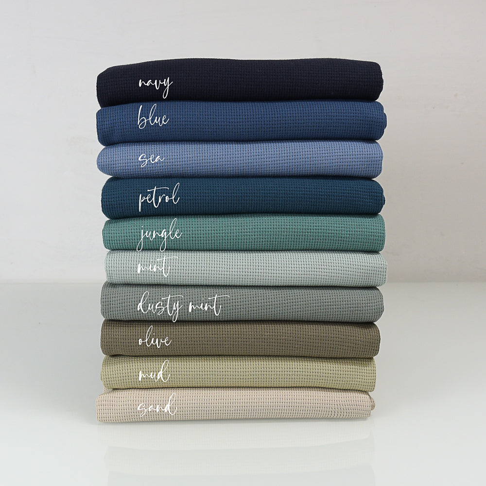 0,5m Ökotex 100 - Waffel-Jersey mud