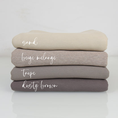 0,5m Ökotex 100 - Ripp-Jersey dusty brown