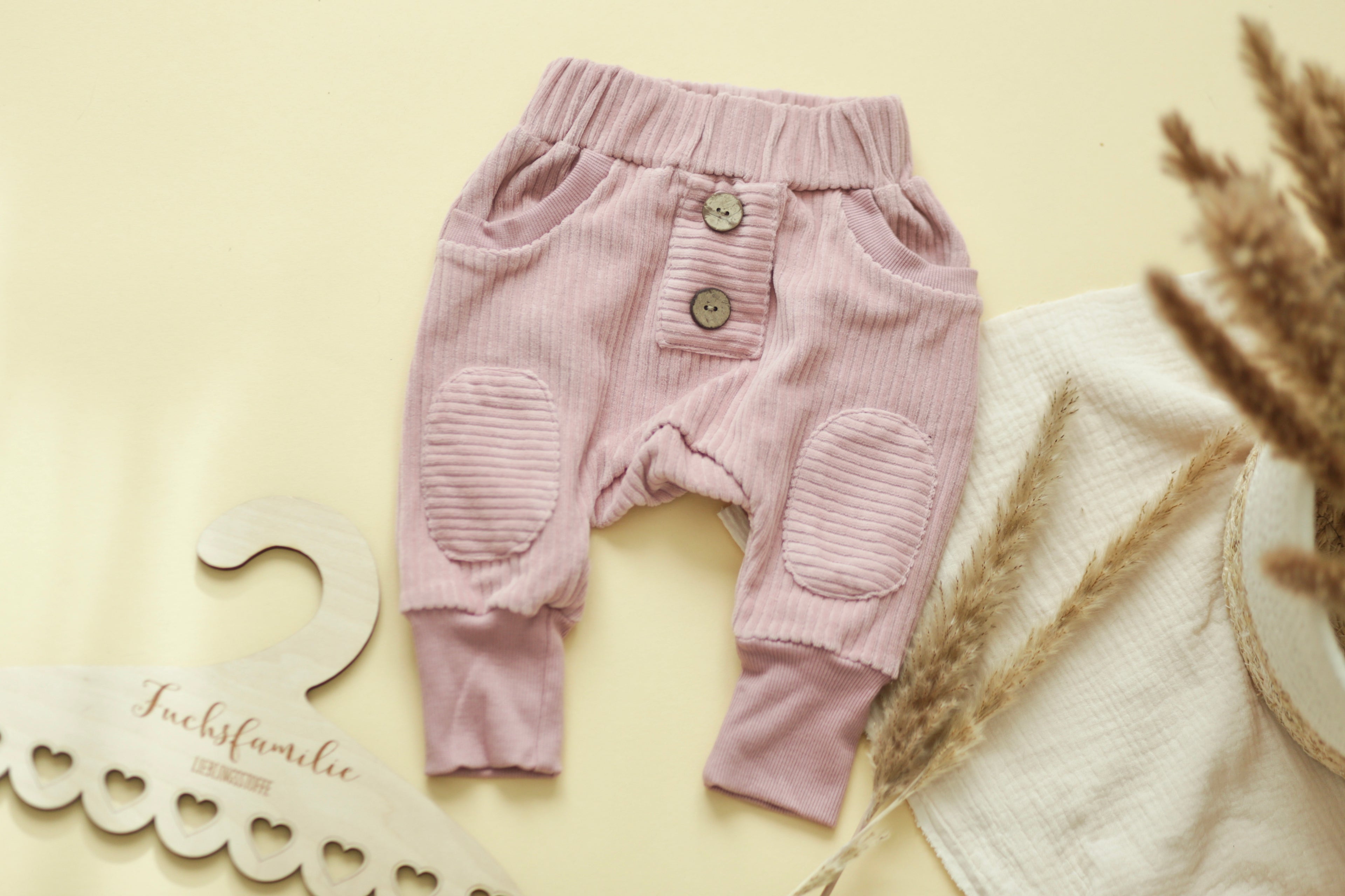 Cord-Hose (gerade Knopfleiste) altrosa 