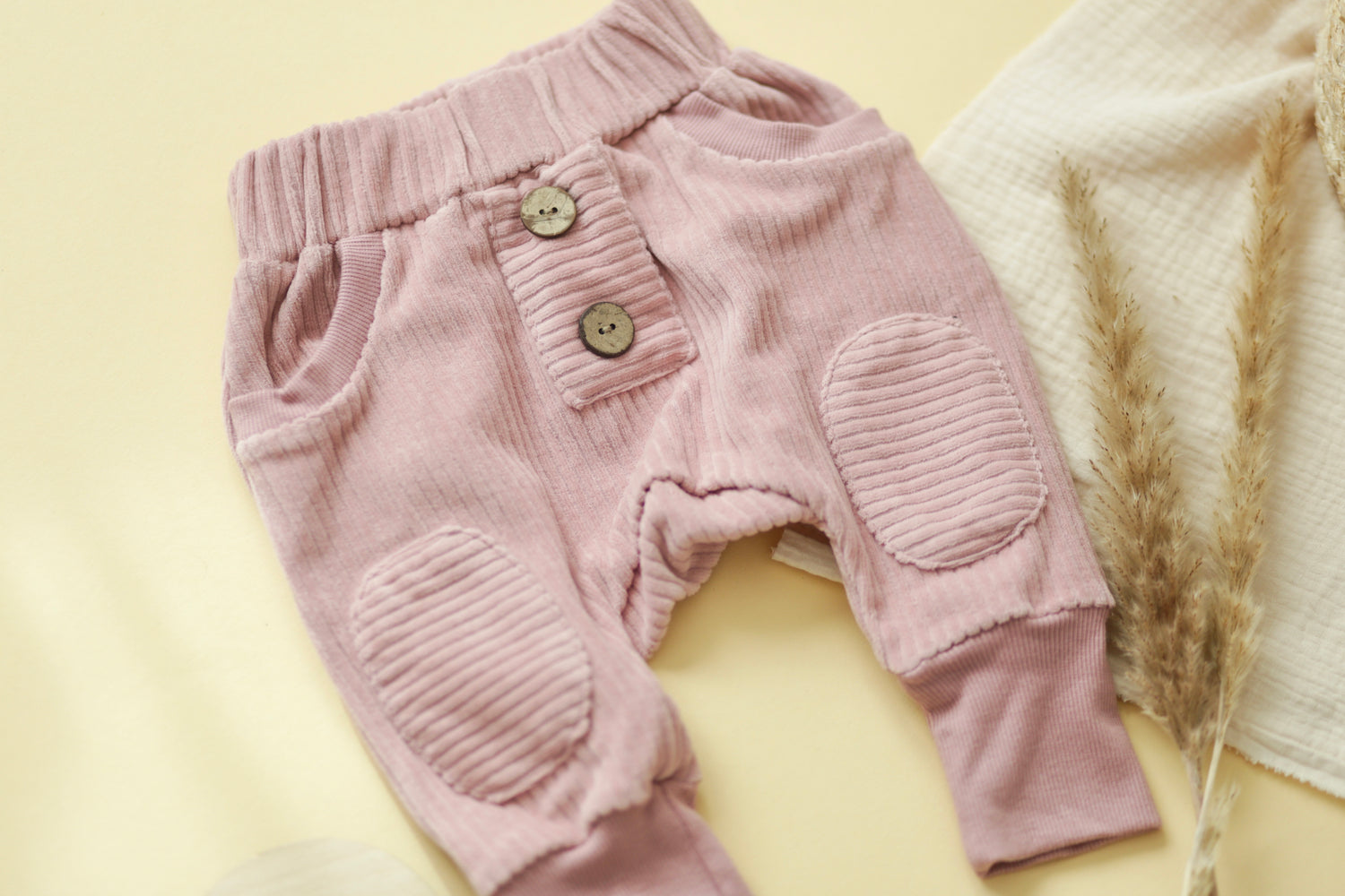 Cord-Hose (gerade Knopfleiste) altrosa 