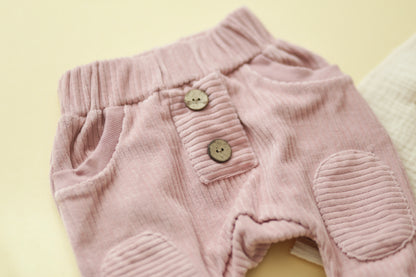 Cord-Hose (gerade Knopfleiste) altrosa 