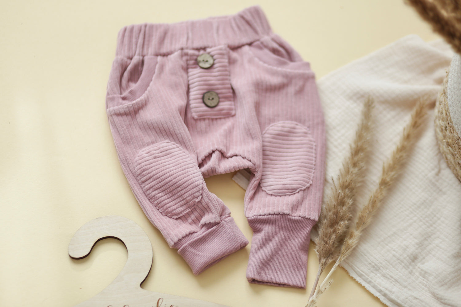 Cord-Hose (gerade Knopfleiste) altrosa 