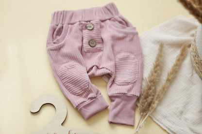 Cord-Hose (gerade Knopfleiste) altrosa 