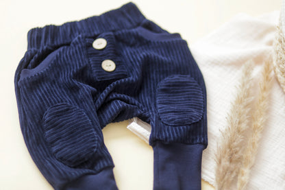 Cord-Hose (gerade Knopfleiste) navy 