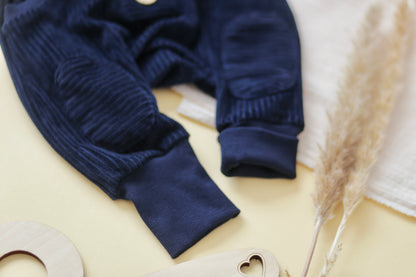 Cord-Hose (gerade Knopfleiste) navy 