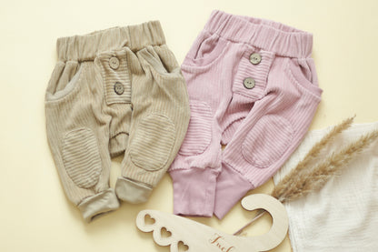 Cord-Hose (gerade Knopfleiste) beige 