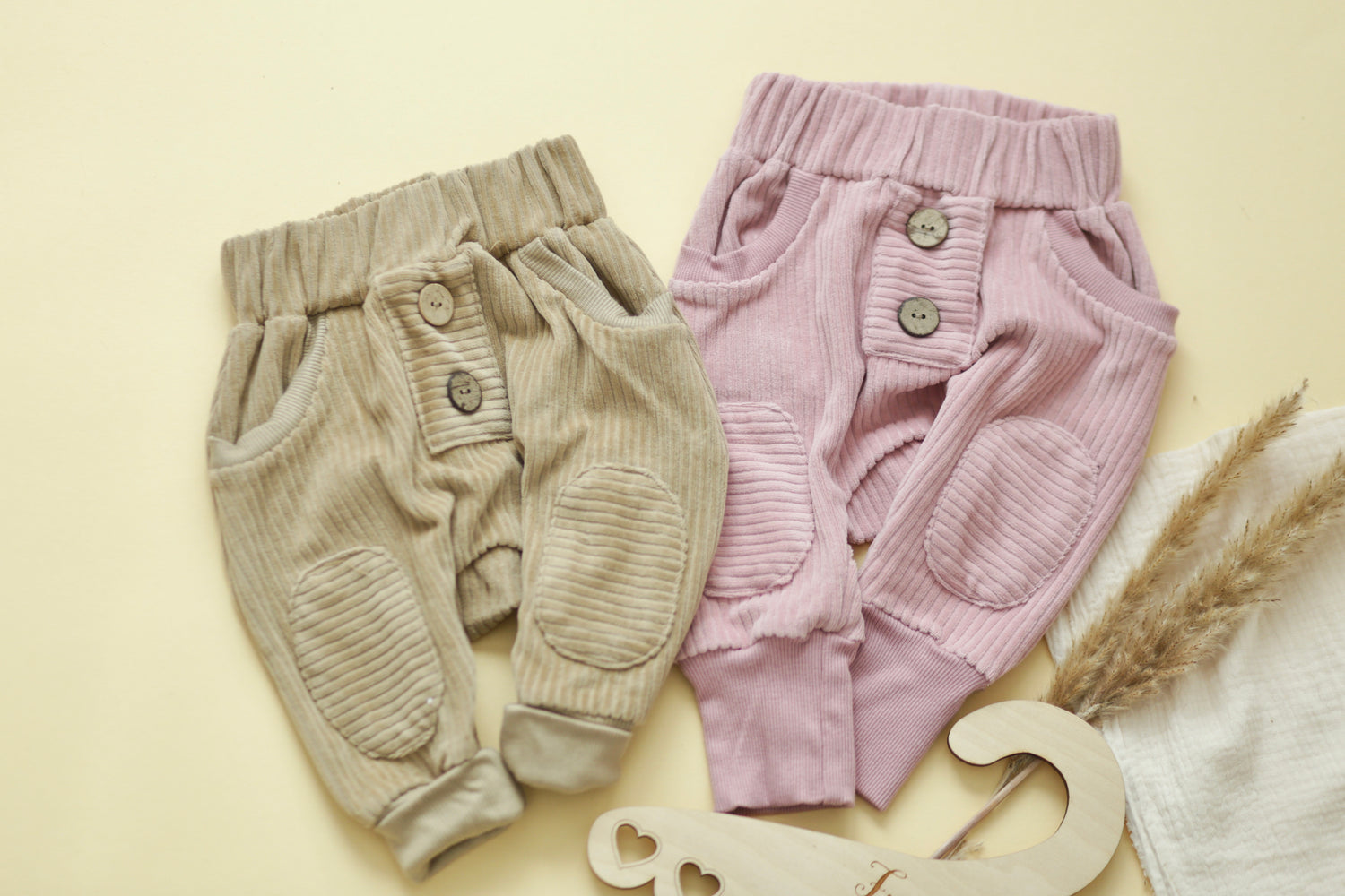 Cord-Hose (gerade Knopfleiste) altrosa 