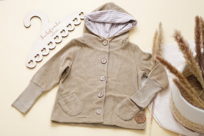 Cord-Knopfjacke beige 