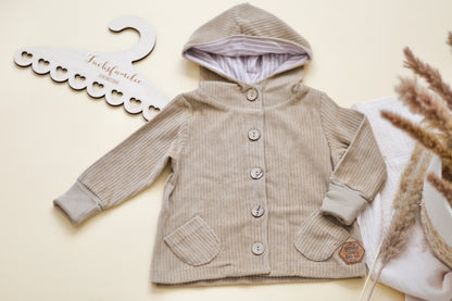 Cord-Knopfjacke beige 