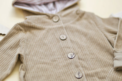 Cord-Knopfjacke beige 