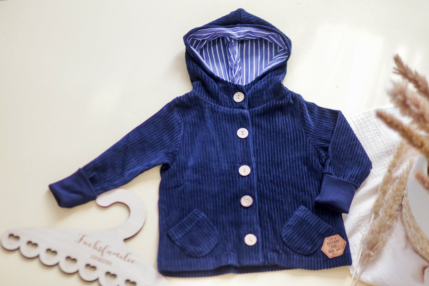 Cord-Knopfjacke navy 