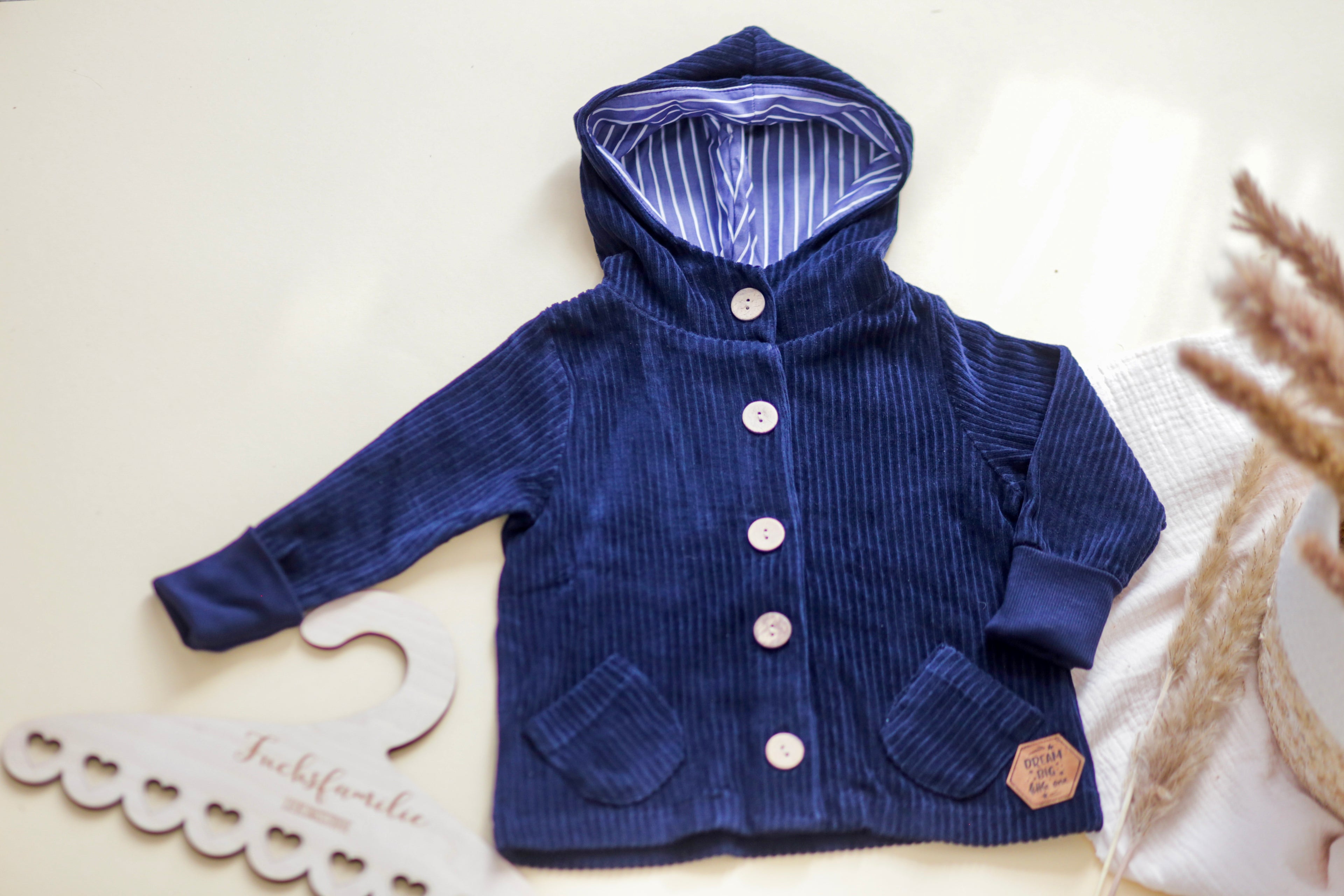 Cord-Knopfjacke navy 