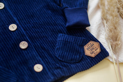 Cord-Knopfjacke navy 