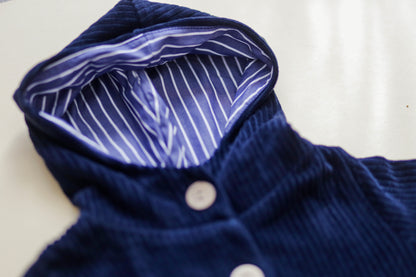 Cord-Knopfjacke navy 