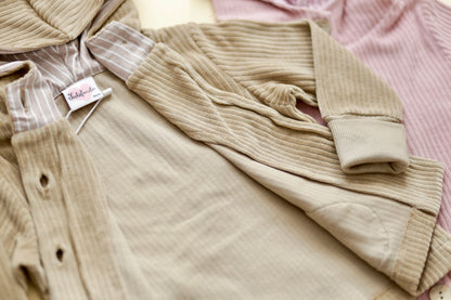 Cord-Knopfjacke beige 