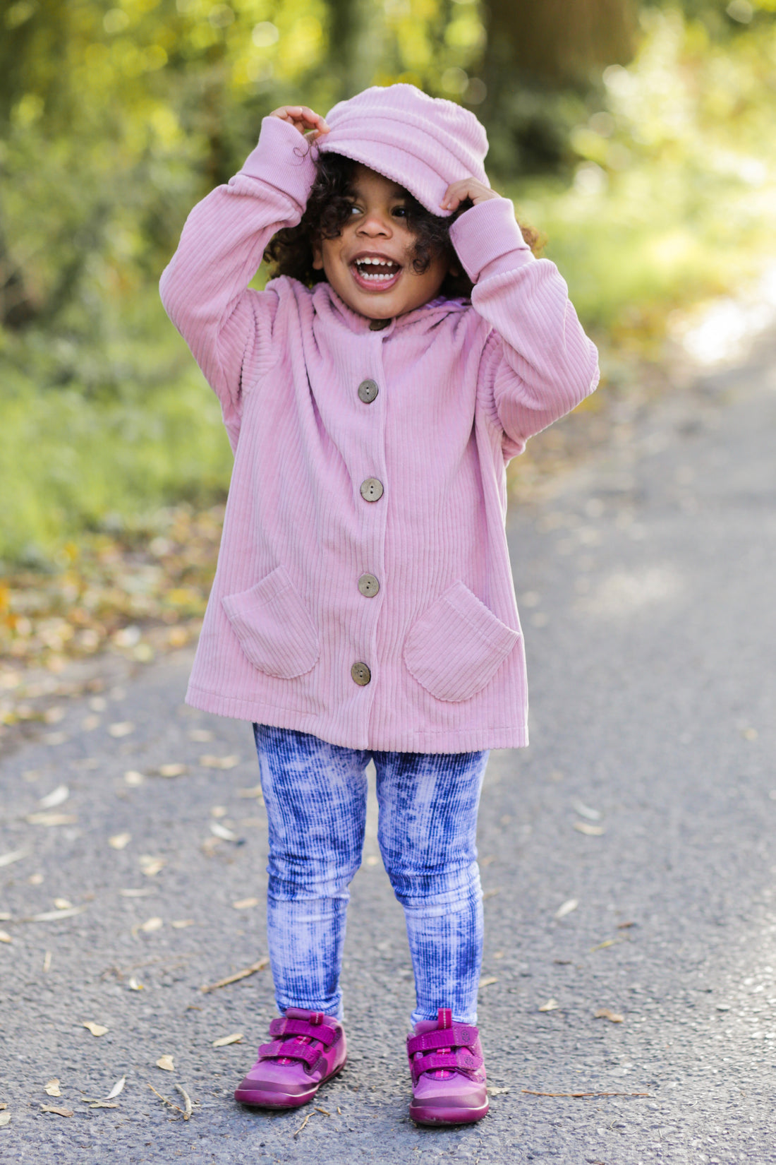 Cord-Knopfjacke altrosa