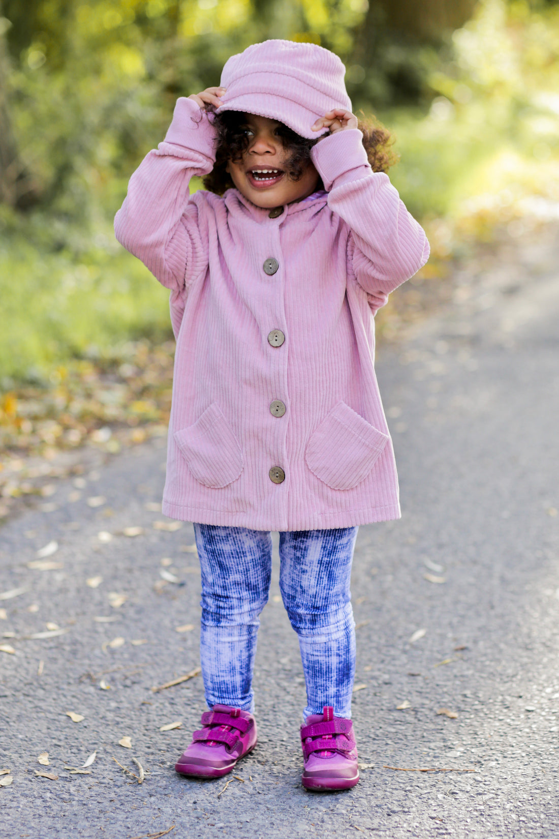 Cord-Knopfjacke altrosa