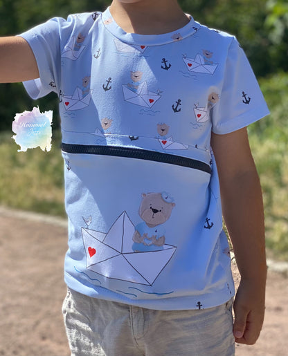 Bio-Jersey  Hugo hellblau – Rapport ca. 60 cm (+/- 5 cm)