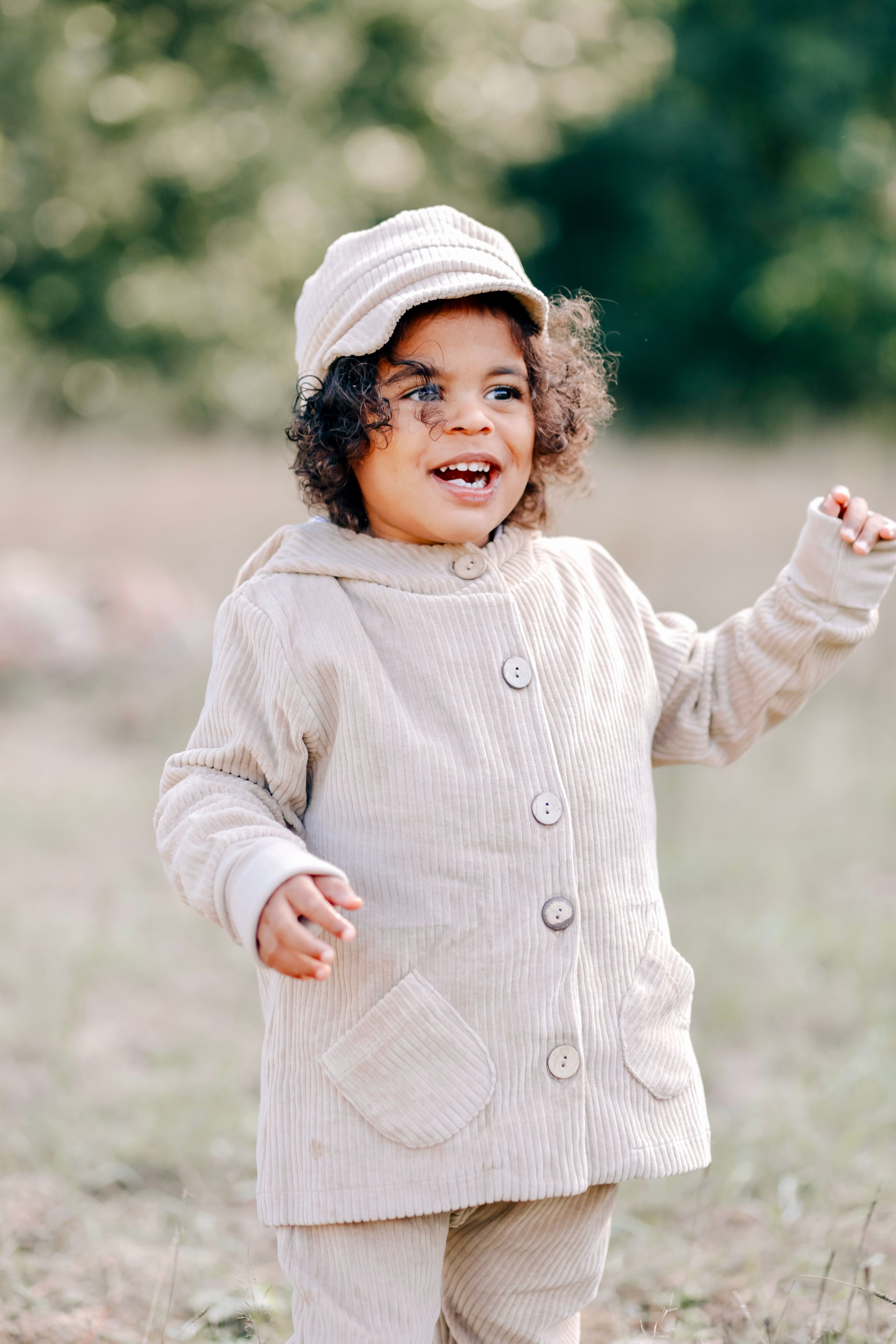 Cord-Knopfjacke beige 