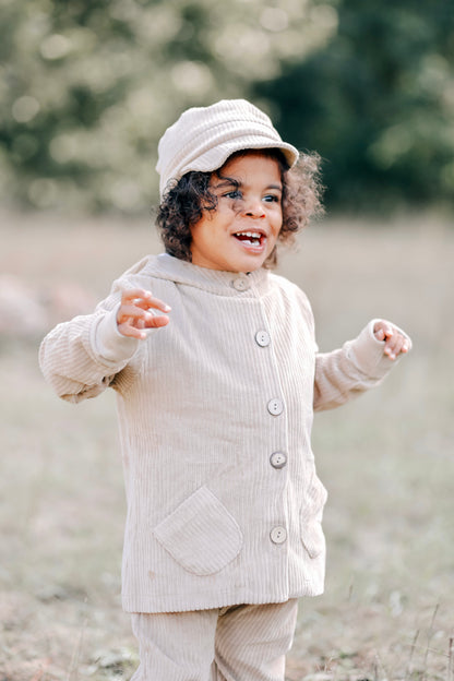 Cord-Knopfjacke beige 