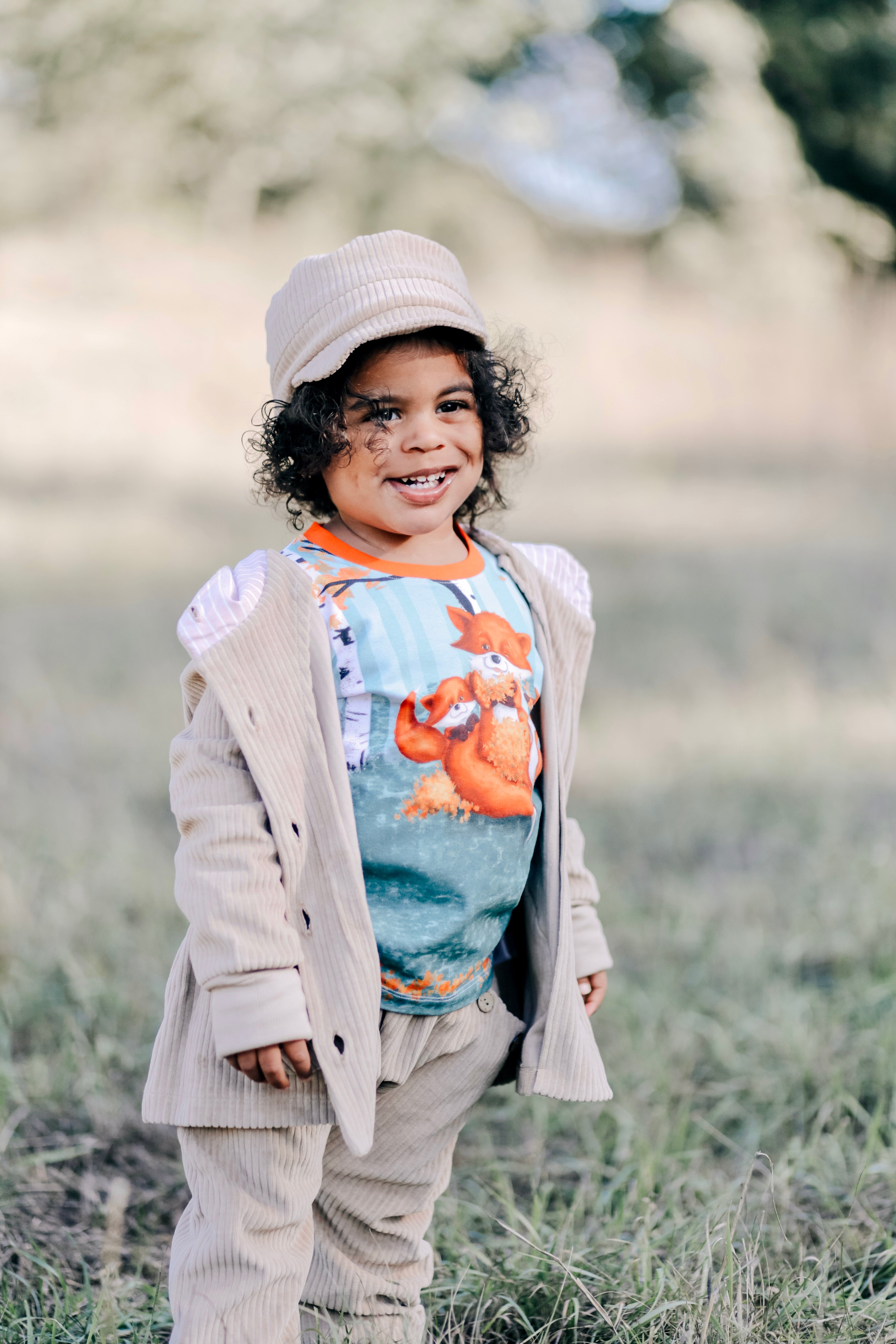 Cord-Knopfjacke beige 