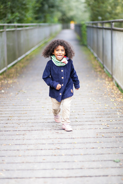 Cord-Knopfjacke navy 