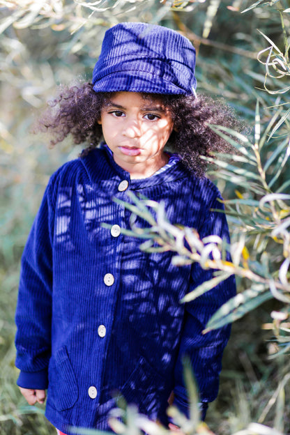 Cord-Knopfjacke navy 