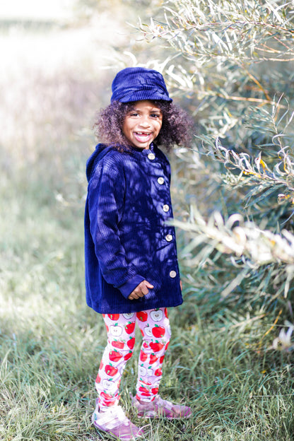 Cord-Knopfjacke navy 