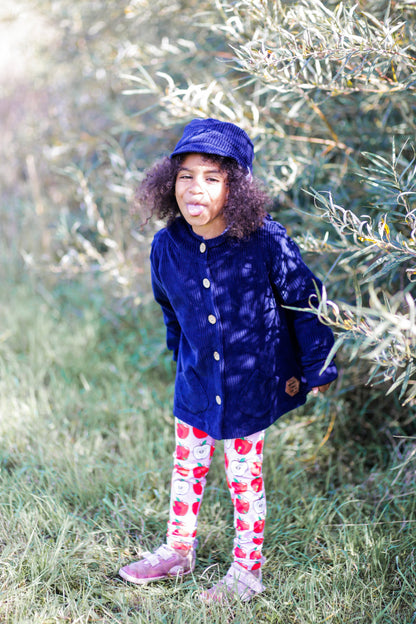 Cord-Knopfjacke navy 