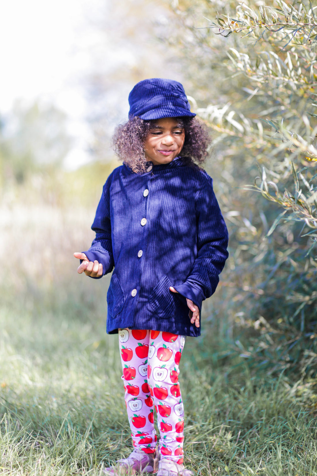 Cord-Knopfjacke navy