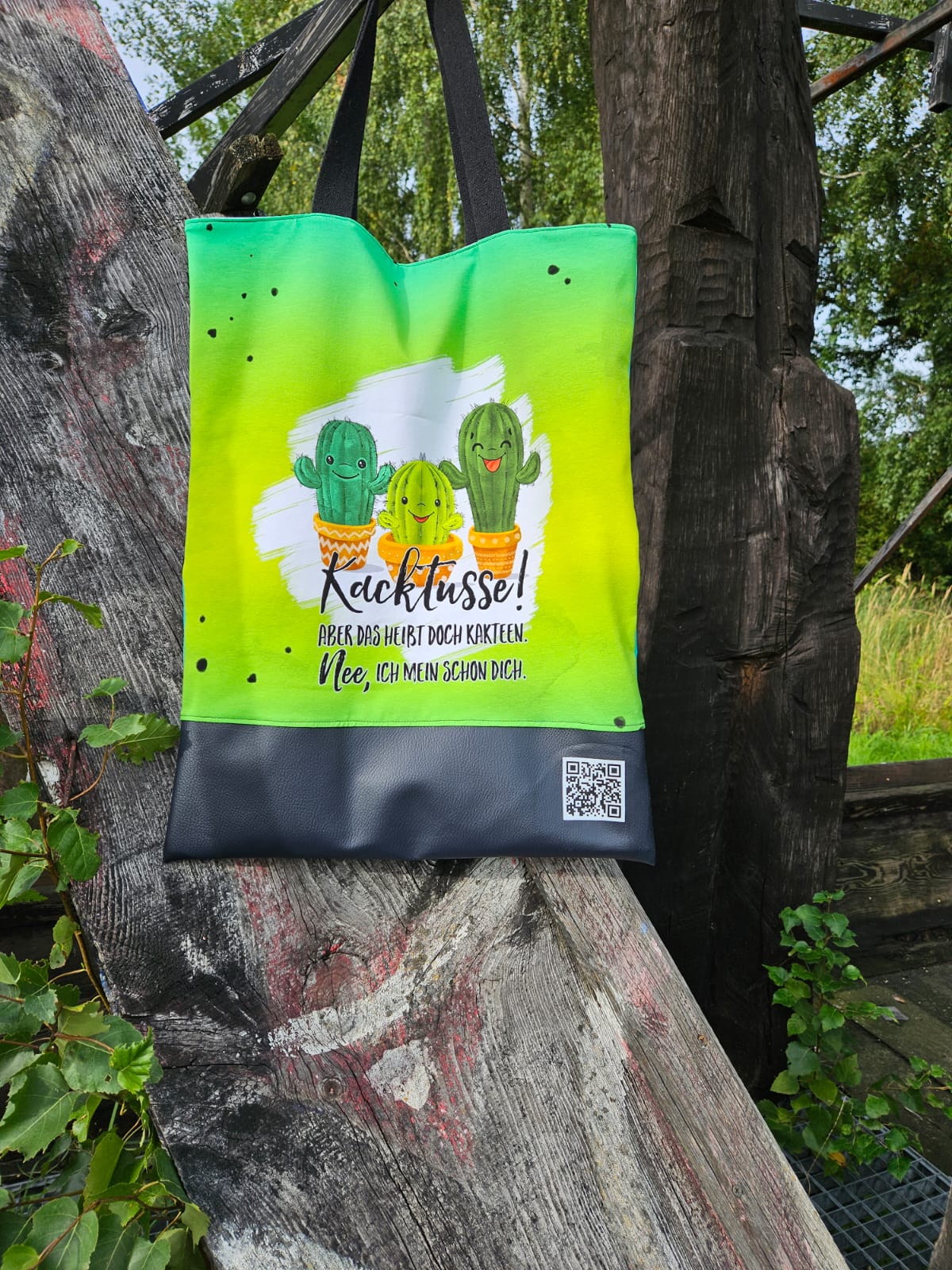 Bio-Jersey Kakteen "Kacktusse" grünblau 