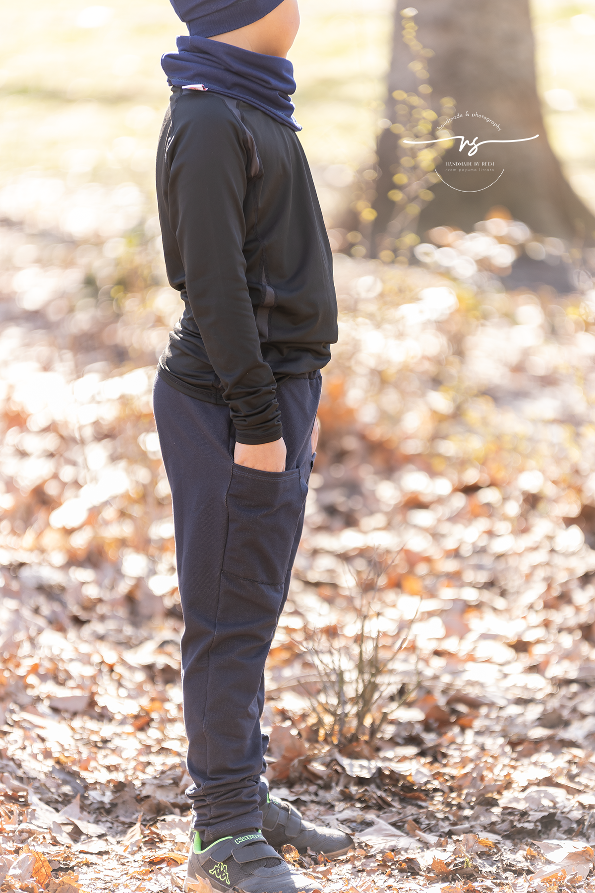 0,5m Denim Sweat &quot;Reem&quot; darkblue 011