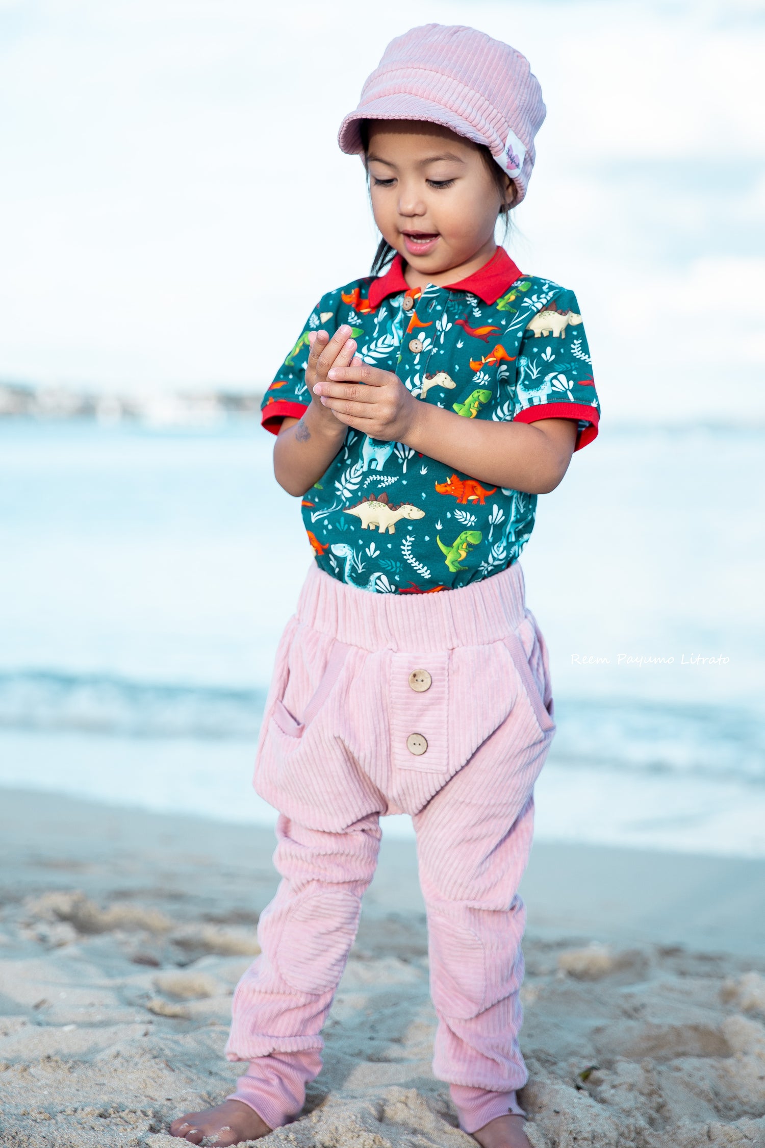 Cord-Hose (gerade Knopfleiste) altrosa 