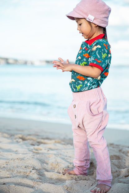 Cord-Hose (gerade Knopfleiste) altrosa 