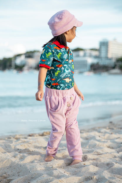 Cord-Hose (gerade Knopfleiste) altrosa 