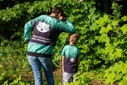 Bio-Sommersweat Limited Edition Waldfreunde Frechdachs türkis - Rapport ca. 60-65cm lang