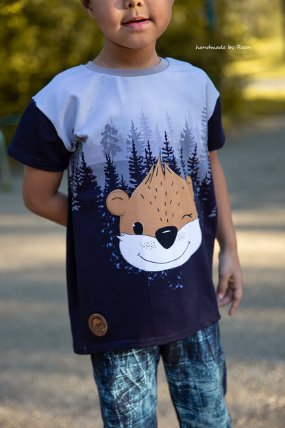 Bio-Sommersweat Limited Edition Waldfreunde Otti Otter grau - Rapport ca. 60-65cm lang