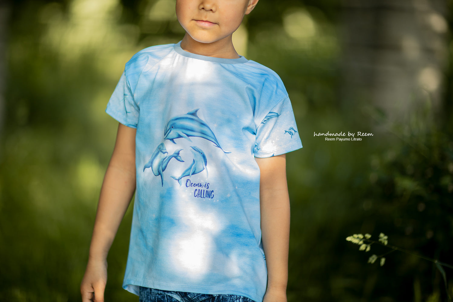 Bio-Jersey "Ocean is calling" babyblau (