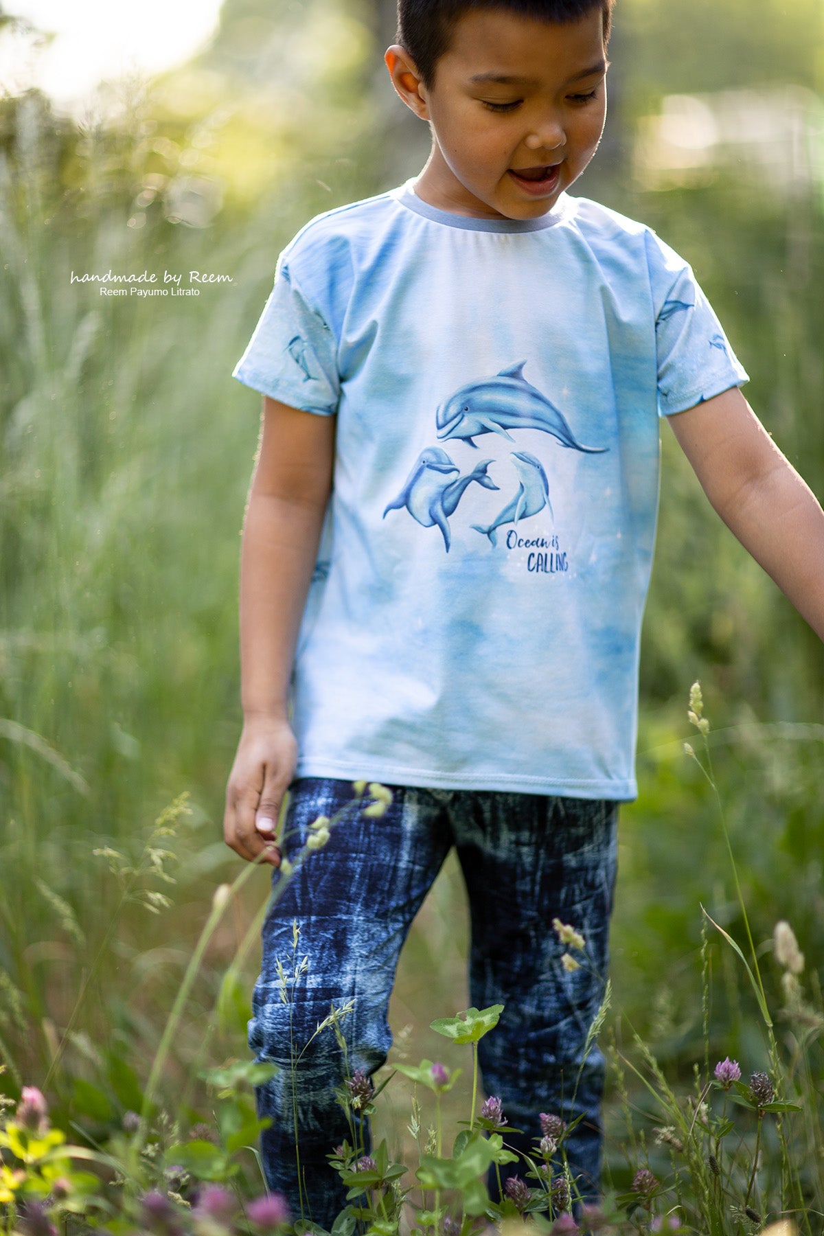 Bio-Jersey "Ocean is calling" babyblau (